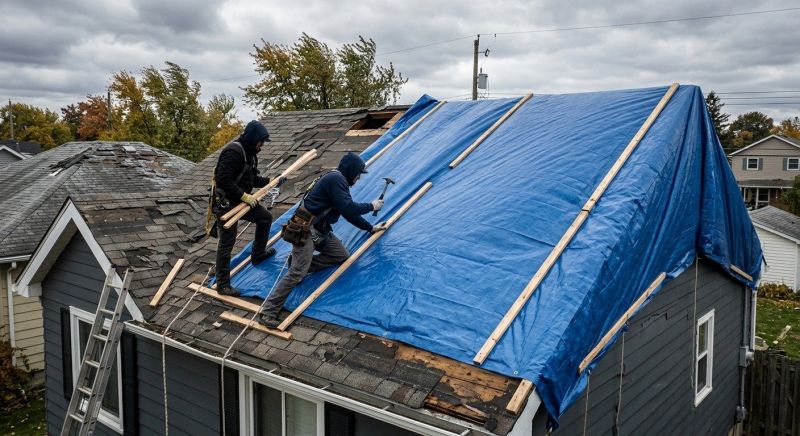 Storm Damage Roof Tarping in Leonardtown, MD