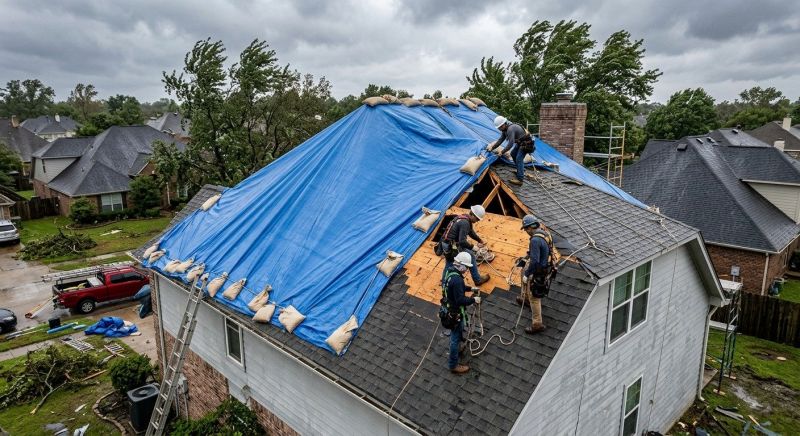 Storm Damage Roof Tarping in Leonardtown, MD